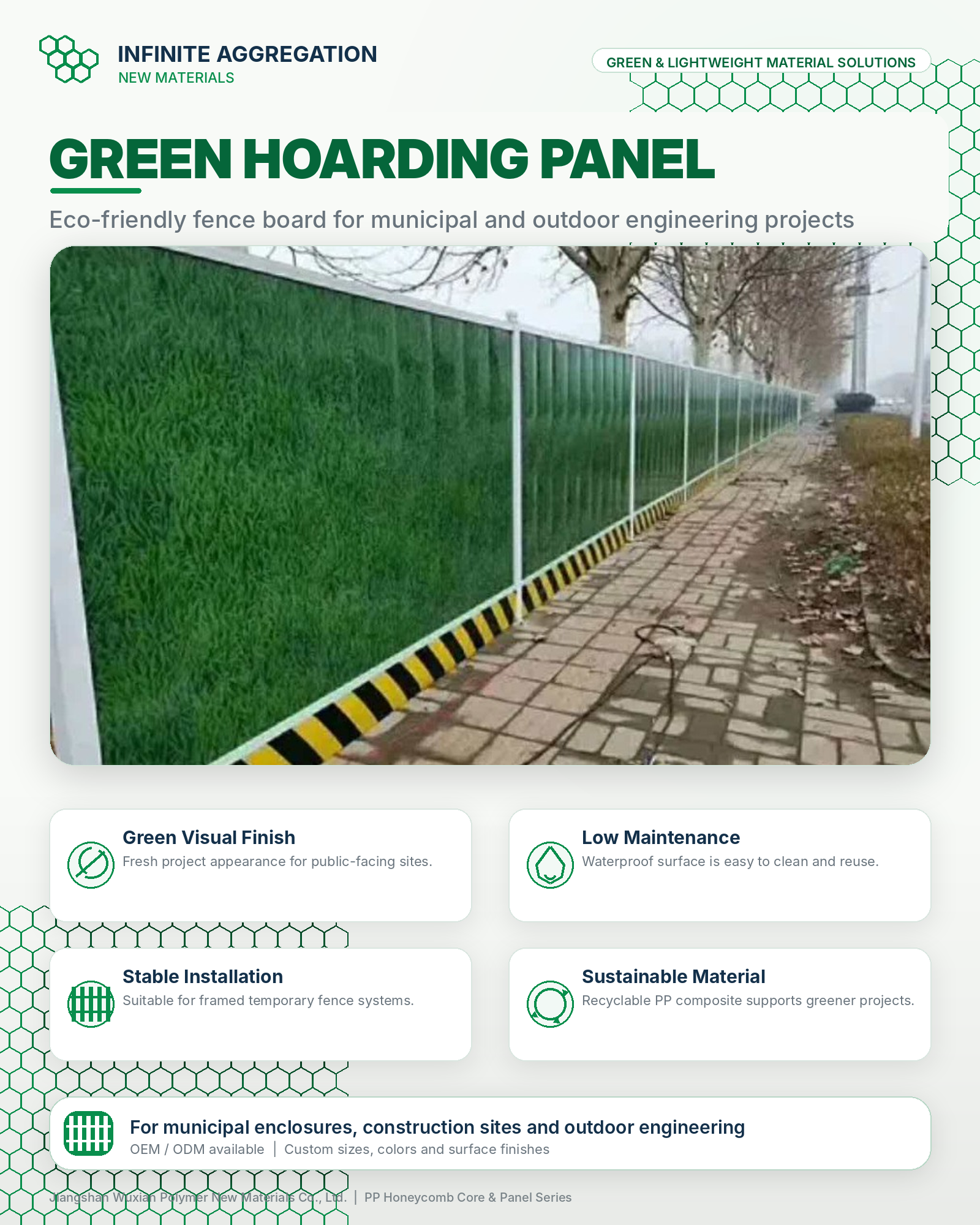 Green hoarding panel